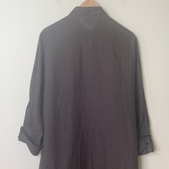 DUŠAN Brown 100% Bamboo Lightweight Oversized Made In Italy Maxi Shirt Dress L - Picture 13 of 15